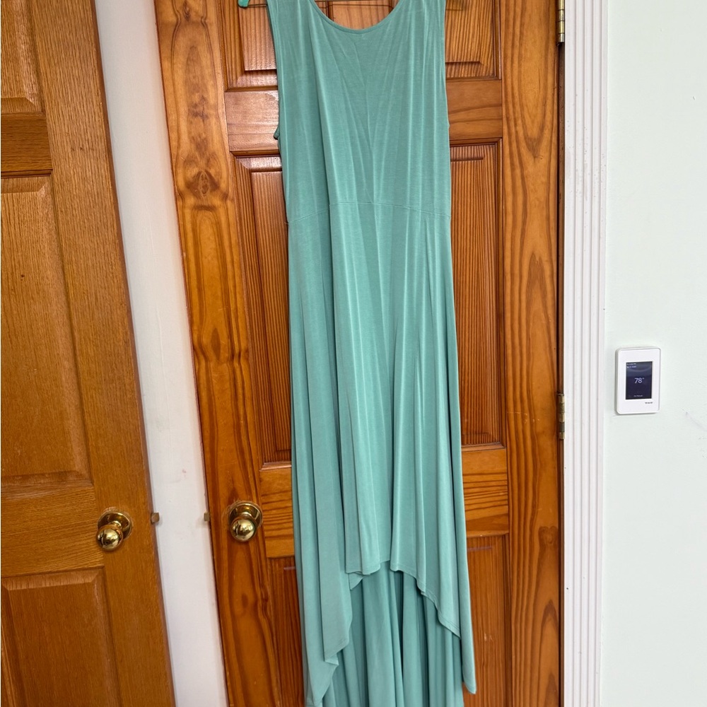 BCBGMaxAzria Green High-Low Sundress Sleeveless